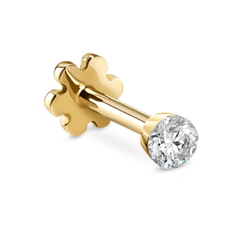 FLASH SALE! NWT Maria Tash Invisible Set Diamond Threaded Stud Earring, gold